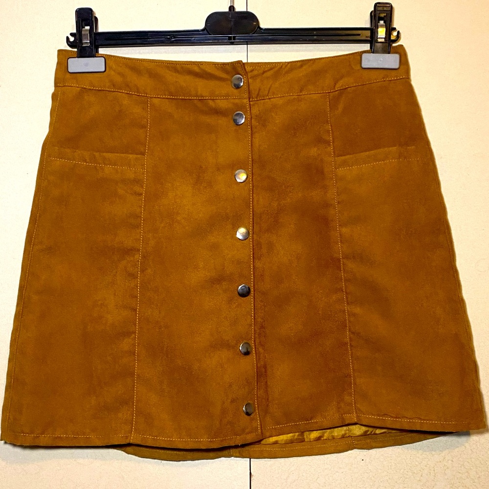 Brown Micro Suede Skirt